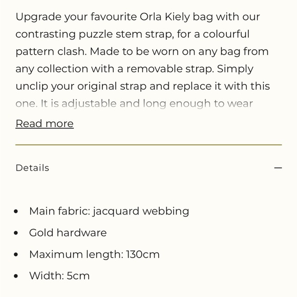 Orla Kiely Pink and Black Bag Strap - Picture 4 of 5